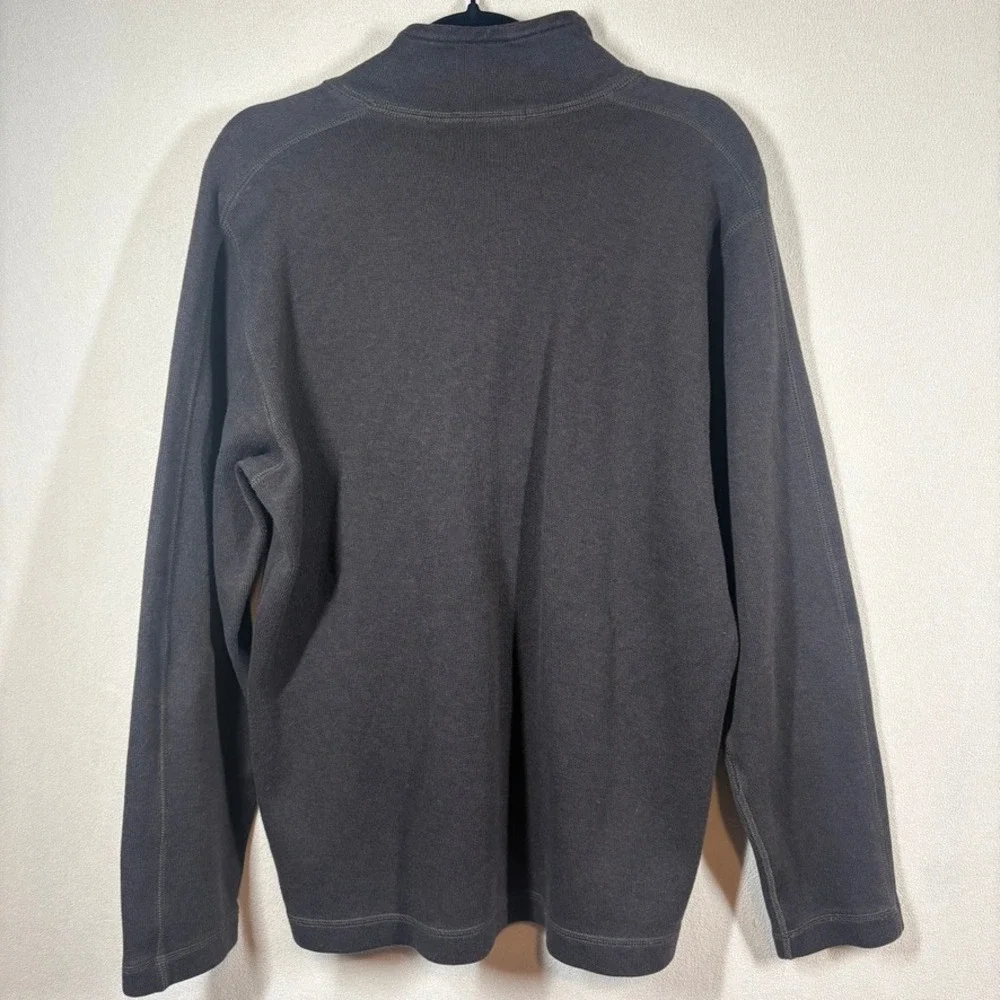 Vtg Banana Republic Mens 1/4‎ Zip Pullover Sweater Large Brown Preppy Academia
